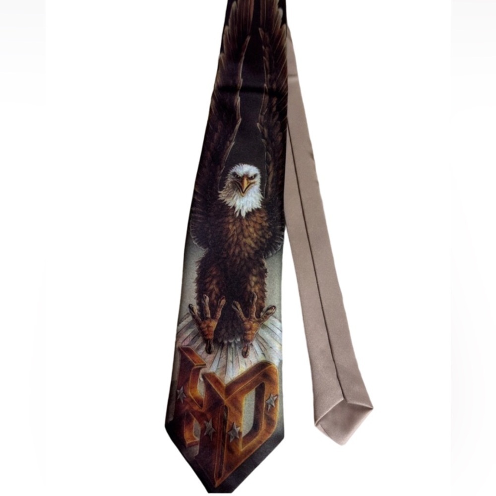 Vintage Ralph Marlin / Harley-Davidson necktie with bald eagle